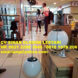 Lampu Taman Bulat Rantai Gantung Diameter 30cm